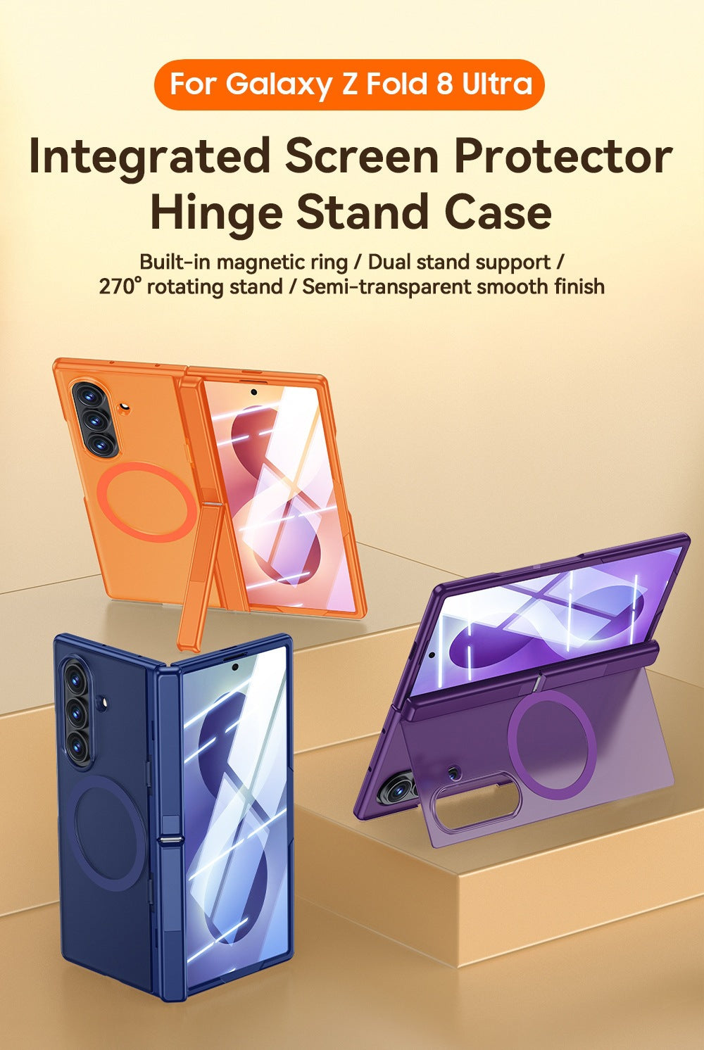 Magnetic Hinge Protective Case with Built-in Stand for Samsung Galaxy Z Fold