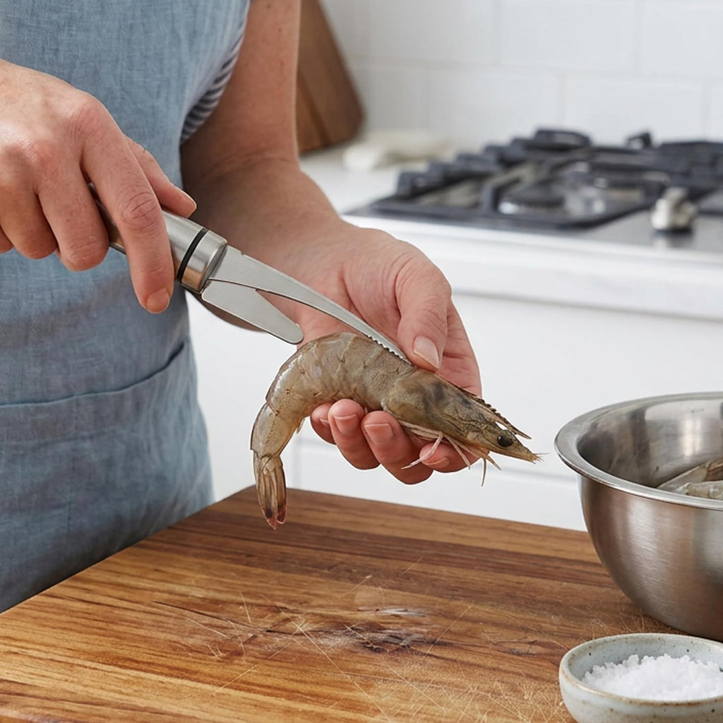 4PCS Stainless Steel Shrimp Peeler and Deveiner Tool Set, 2 in 1 Seafood Prep Tool