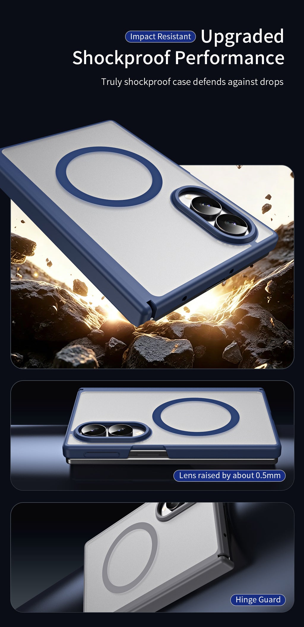 Magnetic Hinge Protective Case with Built-in Stand for Samsung Galaxy Z Fold