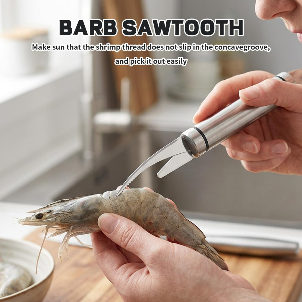 4PCS Stainless Steel Shrimp Peeler and Deveiner Tool Set, 2 in 1 Seafood Prep Tool