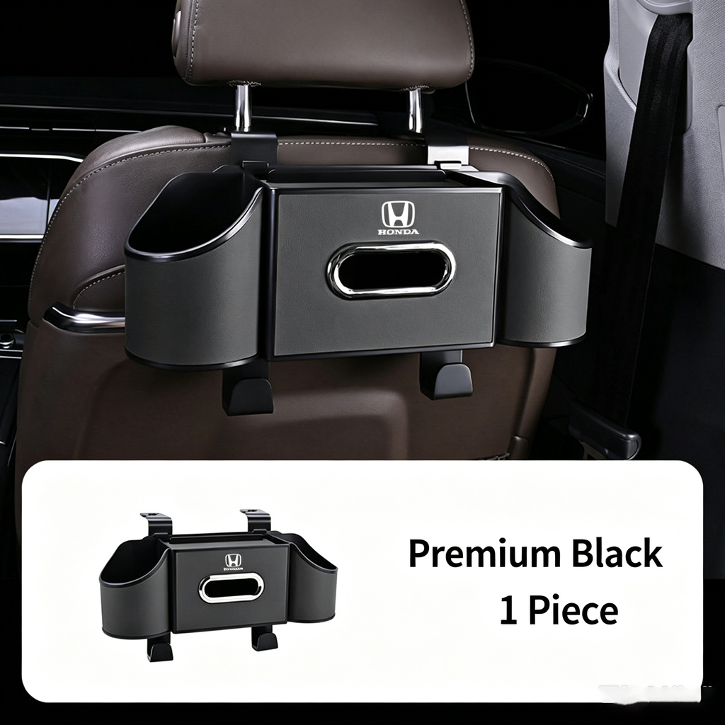 Car Multifunctional Storage box Tissue Holder Cup Holder with Bag Hooks for Car Back Seat