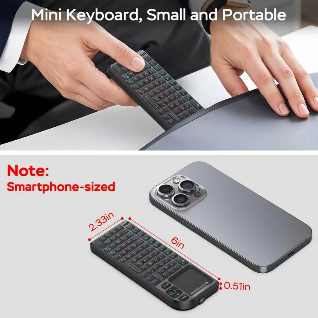 Mini Wireless Keyboard with Built-in Touchpad and Laser Pointer