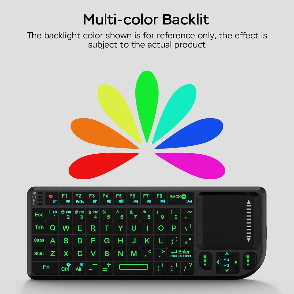 Mini Wireless Keyboard with Built-in Touchpad and Laser Pointer