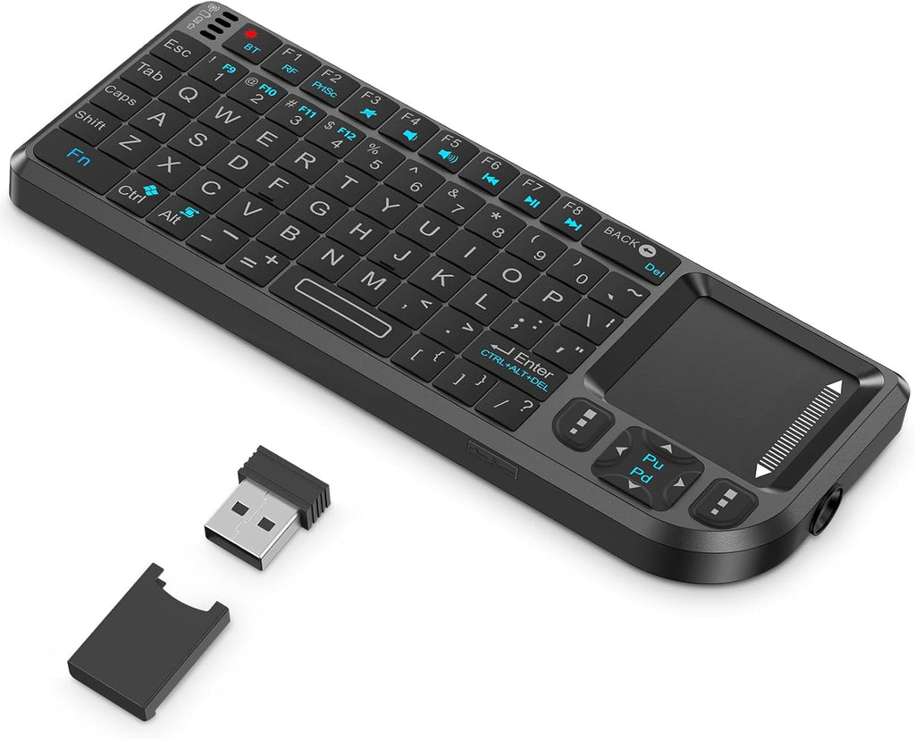 Mini Wireless Keyboard with Built-in Touchpad and Laser Pointer