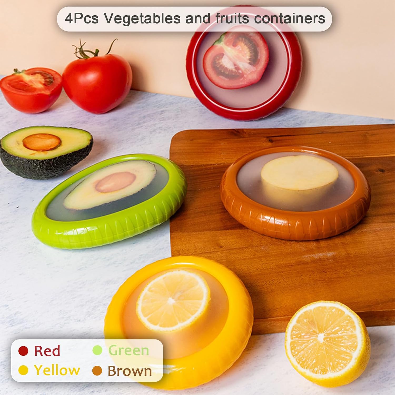 4PCS Avocado Saver, Fruit and Vegetable Anti-Oxidation Storage Box