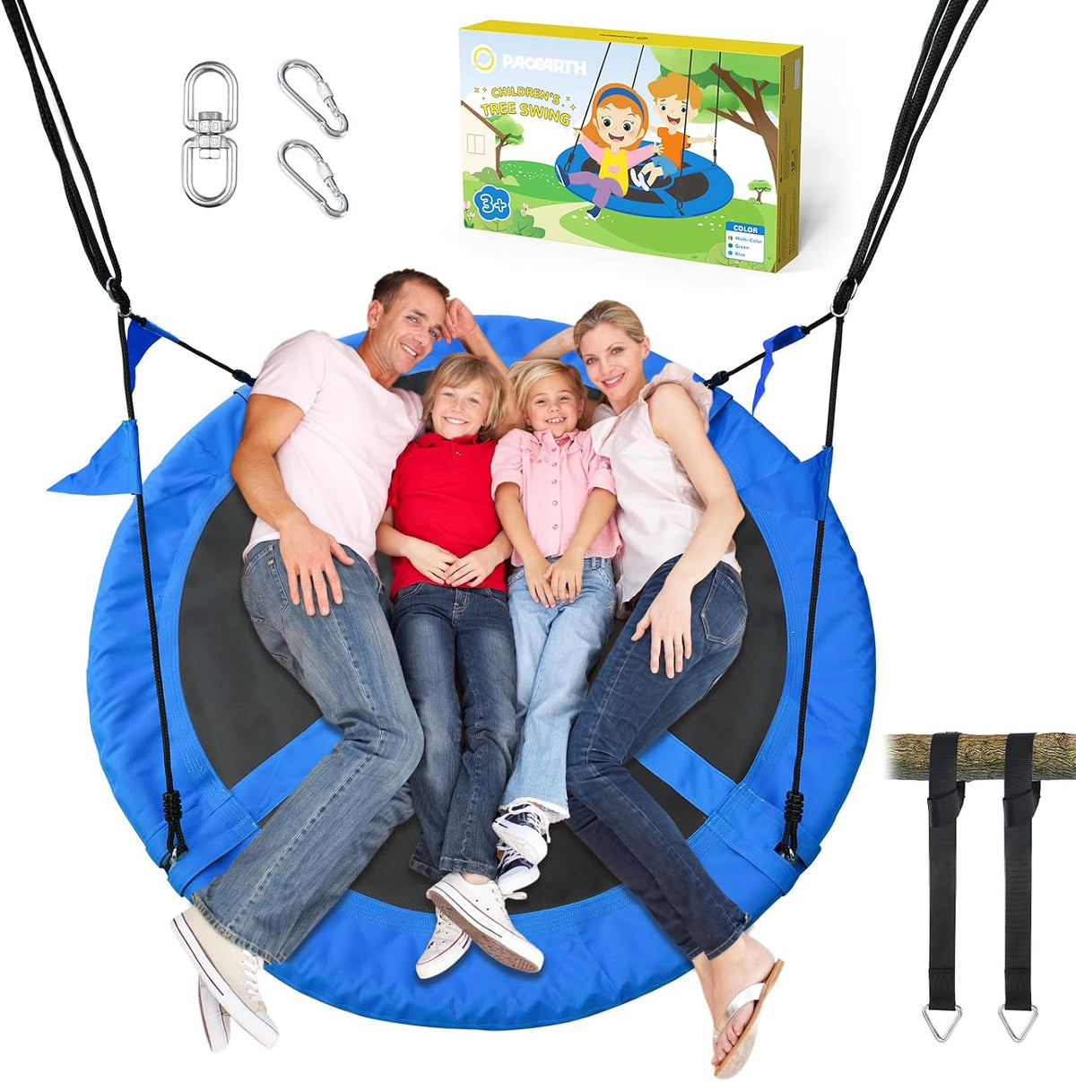 40 Inch Saucer Tree Swing Flying 600lb Weight Capacity 2 Added Hanging Straps Adjustable