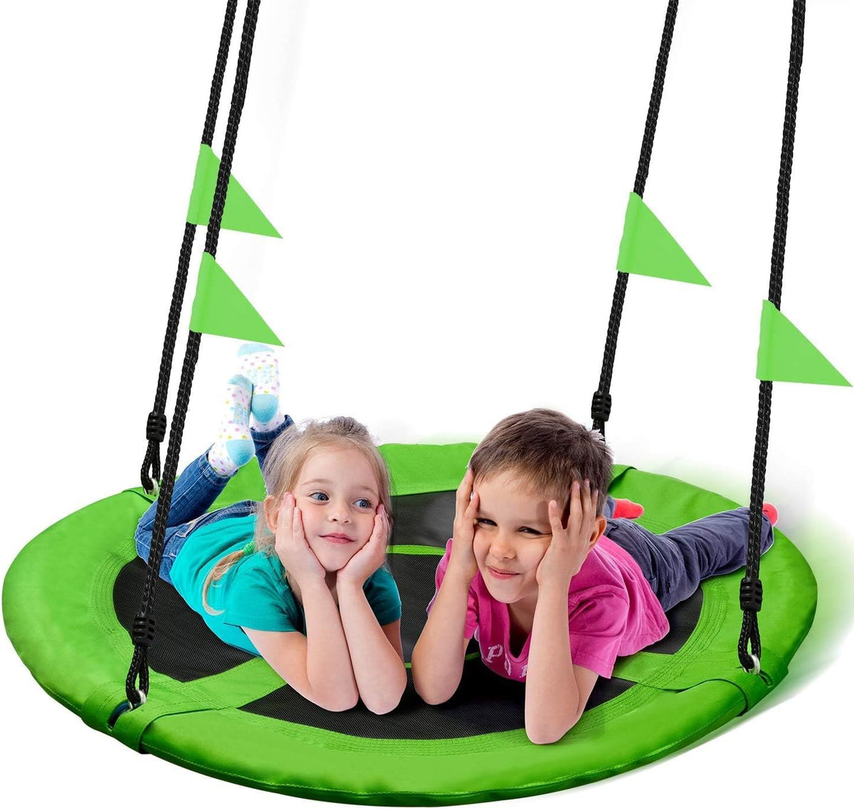 40 Inch Saucer Tree Swing Flying 600lb Weight Capacity 2 Added Hanging Straps Adjustable