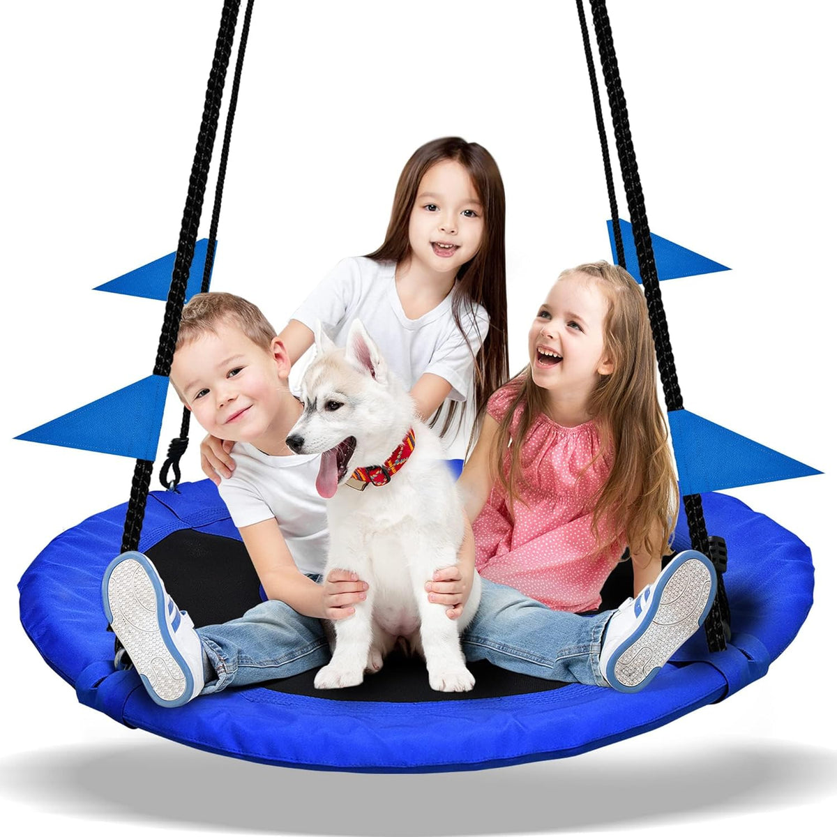 40 Inch Saucer Tree Swing Flying 600lb Weight Capacity 2 Added Hanging Straps Adjustable