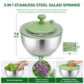 Large Stainless Steel Salad Spinner with 5 Blades